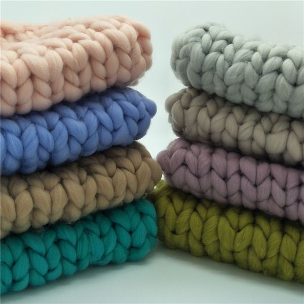 

40 * 35см толстая пряжа одеяло handcraft акриловые волокна одеяло для новорожденных корзина стуффер filler новорожденного фотография фон y20