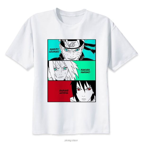 

sport naruto tshirt men boy summer o neck white youth t shirt casual white print anime t-shirts men tees m8142