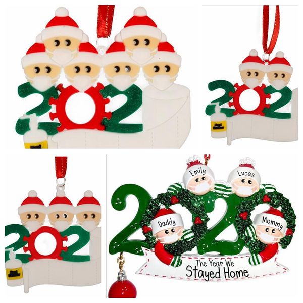 

2020 christmas quarantine ornaments customized gift survivor family christmas tree decoration snowman pendant by dhl toy99 02
