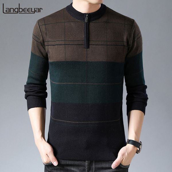 

2020 новая мода brand свитера мужские half zip pullover slim fit перемычки трикотаж теплая зима корейский стиль повседневной одежды мужчин, White;black
