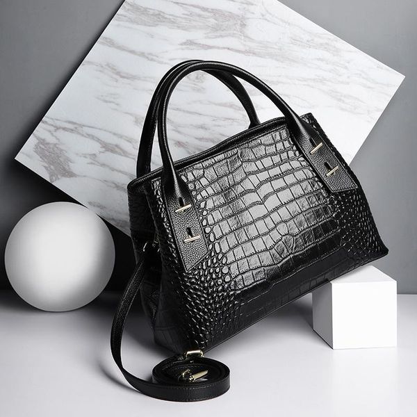 

women shoulder bag totes handbag genuine leather ladies bag crocodile pattern crossbody messenger bags for women 2020 sac a main