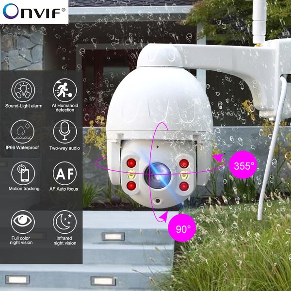

n_eye outdoor camera 8mp 4k hd speed dome camera with color night vision waterproof ptz security wifi smart security camera 360Â°