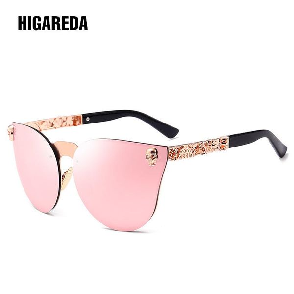 

sunglasses fashion women gothic eyewear skull frame metal temple uv400, White;black