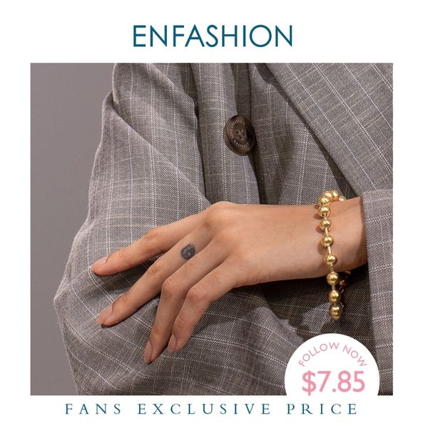 

enfashion bead chain bracelets for women stainless steel gold color hip hop ball bracelet rock men jewelry dropshipping b192072 y200730, Black