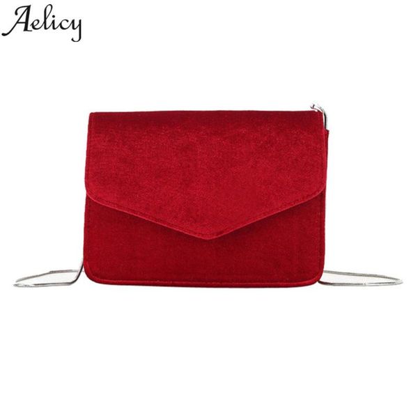 

aelicy luxury messenger bags women velour chains flap bag ladies fashion solid color hasp shoulder bags female shopping bag