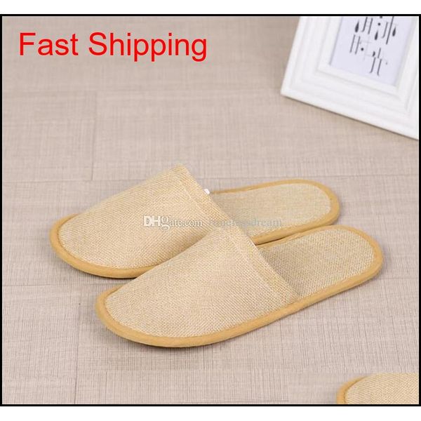 

cotton linen disposable slippers anti-slip travel l spa home guest shoes colorful one-time sandals breathable qylvnt bwkf