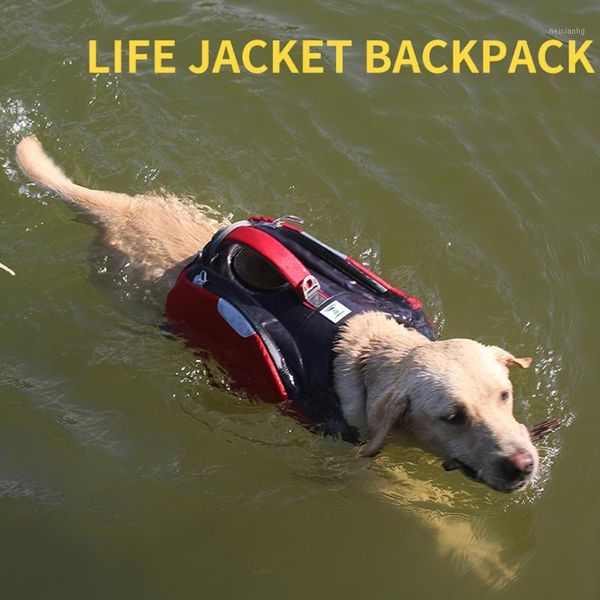 Capas de assento de carro para cachorro Jacket Life Swim Jacket Backpack Saddlebag M Bag de tamanho para cães grandes animais de estimação viajando para caminhada de natação1