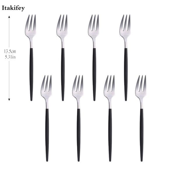 

4pcs fork portable cutlery stainless steel fruit fork set small colorful dessert thicker for snack spoon silverware set