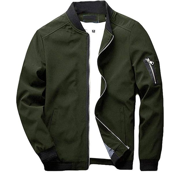 

army green flight bomber jacket men 2021 casual lightweight softshell mens varsity baseball jackets chaquetas hombre 7x, Black;brown