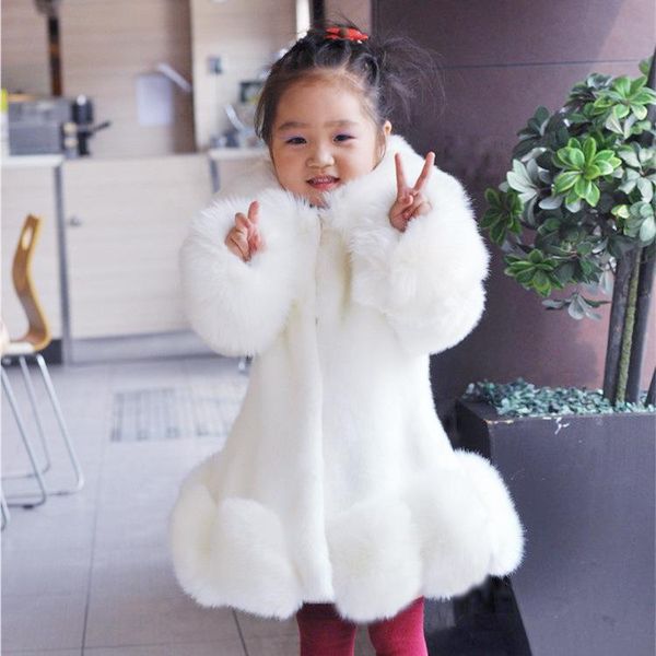 

new 2020 baby girls long sleeve winter wedding faux fur brand fur coat for girls formal soft party coat kids wedding outwear, Blue;gray