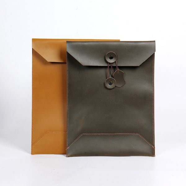 

crazy horse a4 file briefcase in hand, letter leather information bag, 13 inch comter bag