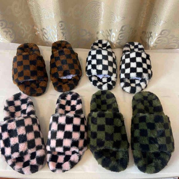 

slides 2022 designer womens slippers with original box dust bag flowers printing leather platform shoes fashion luxury brand winter keep, Black