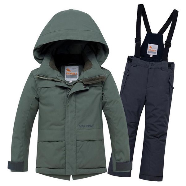 

clothing sets 2021 winter ski suit kids boys skiing jacket pants 2pieces waterproof windproof warm snowboarding clothes outdoor1, White