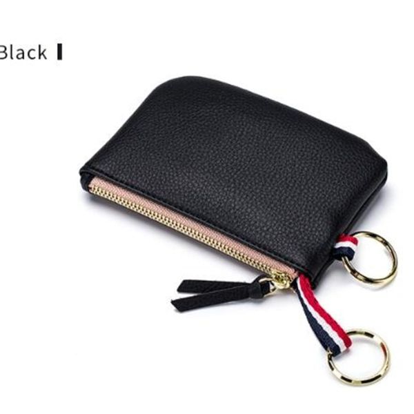 

soft leather zero wallet female mini contracted multi-function bales ultra-thin coin purse car keys c1223, Red;black