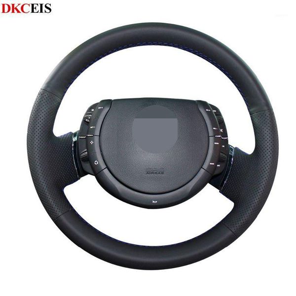 

diy hand-stitched black soft pu artificial leather car steering wheel cover for c4 2005-20101