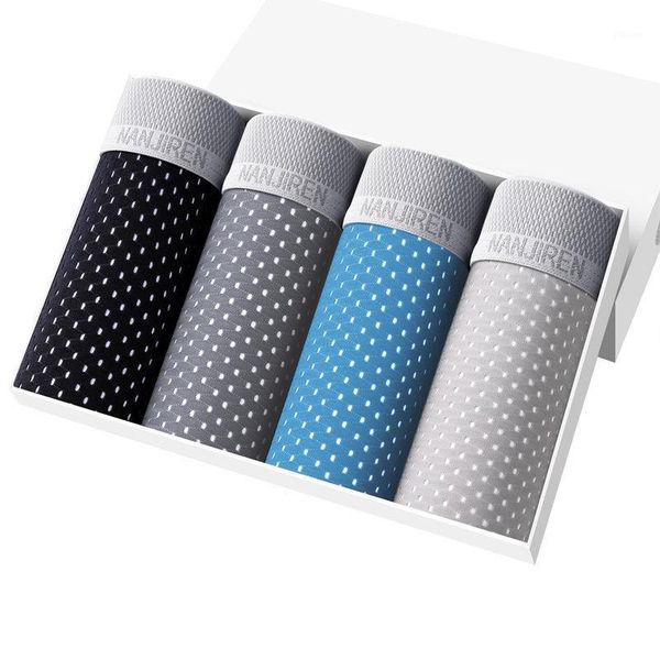 

joyous lucky boxers men underwear 4pcs/lot cool summer underwear breathable men u convex boxer shorts cueca soft boxers1, Black;white