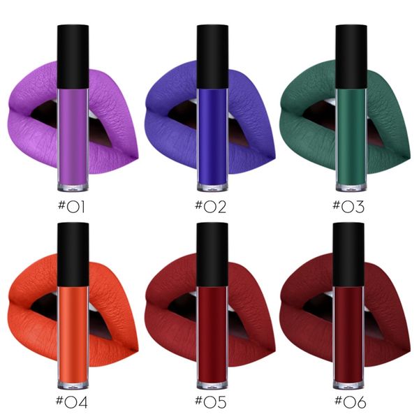 

6colors waterproof matte lip gloss long lasting lipstick for makeup lipgloss