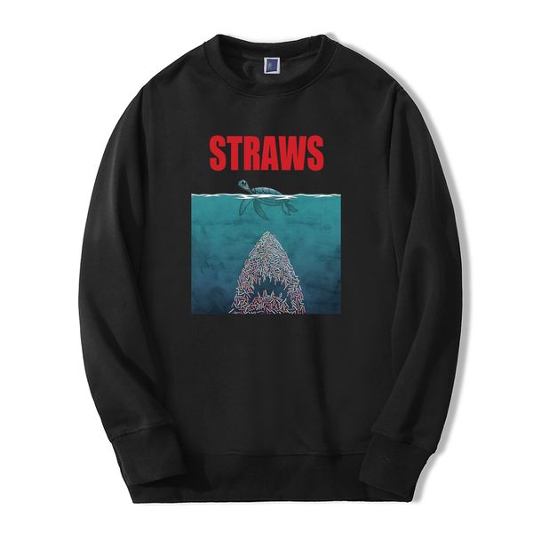

мода повседневная hoodie соломка акулы по охране окружающей среды толстовка толстовки 2019 осень зима мужчины высокое качество вскользь mens, Black