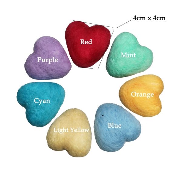 

lot mix color newborn handmade 100% wool felt heart,star shape infant p studio props baby pgraphy accessories lj201105