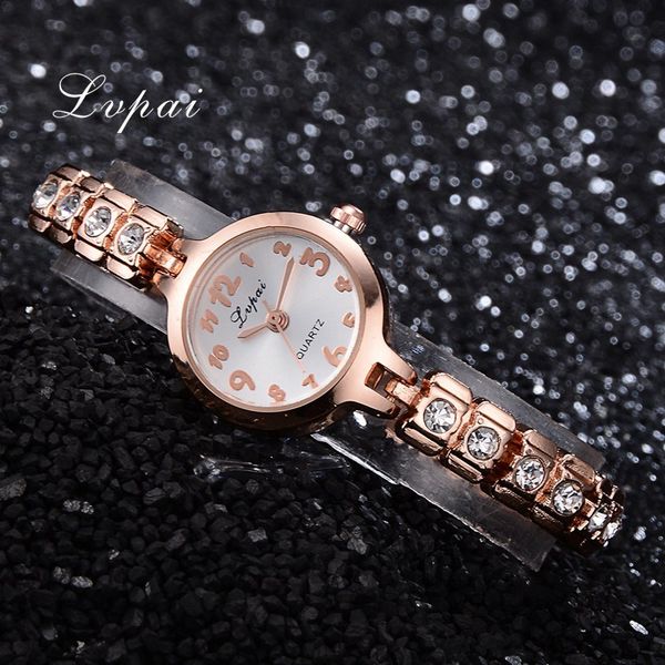 

lvpai brand watches women luxury rose gold simple crystal dial bracelet wrist ladies creative chinese sports watch