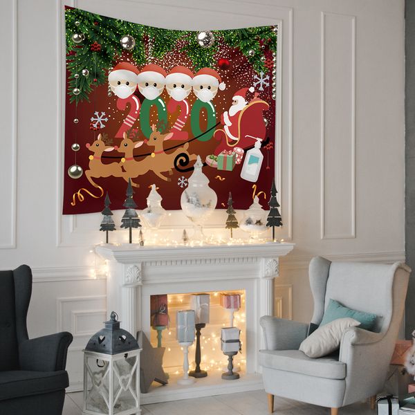 

2020 chirstmas quarantine ornament wall tapestry blanket carpets family of survivors cartoon tapestries xams ornament decoration e101302