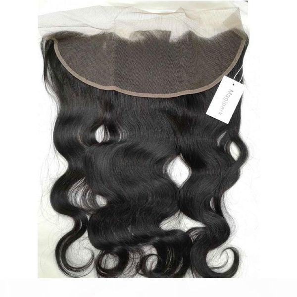 

magipark brazilian body wave lace frontal 13x4 lace closure with baby hair natural hair line 100% human hair virgin malaydian indian, Black;brown