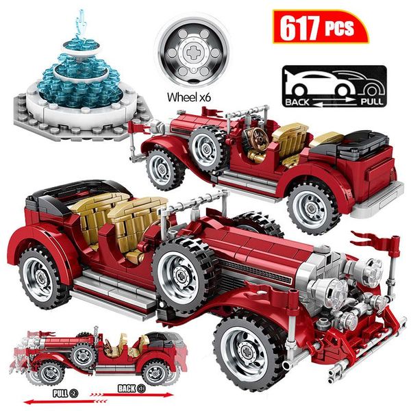 

617pcs classic car building blocks для technic механические винтажная roadster автомобиль город модели кирпичи игрушки для мальчиков bbydxl