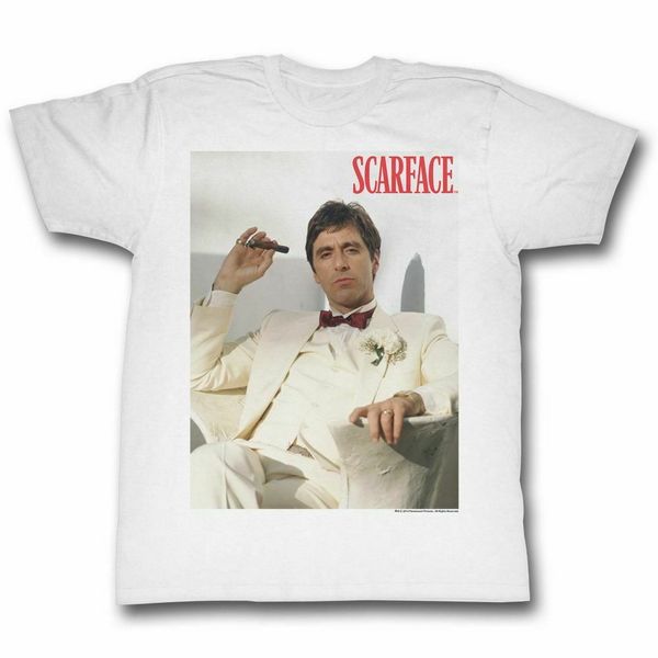 

scarface men's short sleeve white chillin loose size ajax funny hoodie designers t shirts sweatshirt