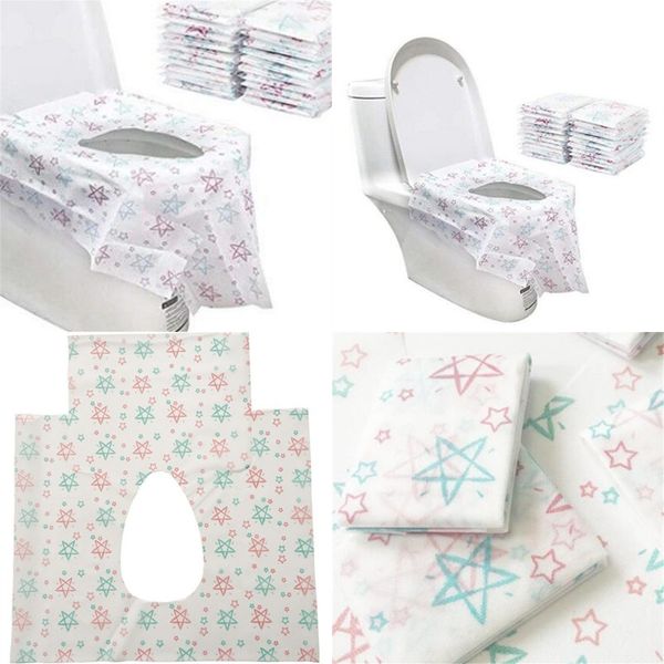 

practical disposable toilet paper star printing nonwoven potty protector waterproof night stool seat covers home l bath room 12 5cr e19