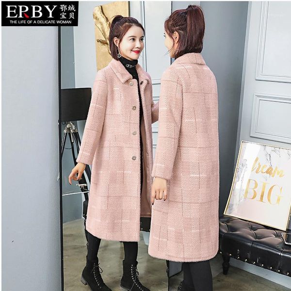 

cashmere coat women's long section 2020 autumn and winter new popular thick woolen coat woolen water velvet1, Black