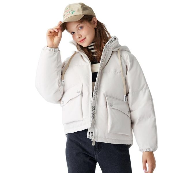 

semir down jacket women 2020 winter new oversize loose hooded girl jacket keep warm ins trend simple winter coat for woman, Black