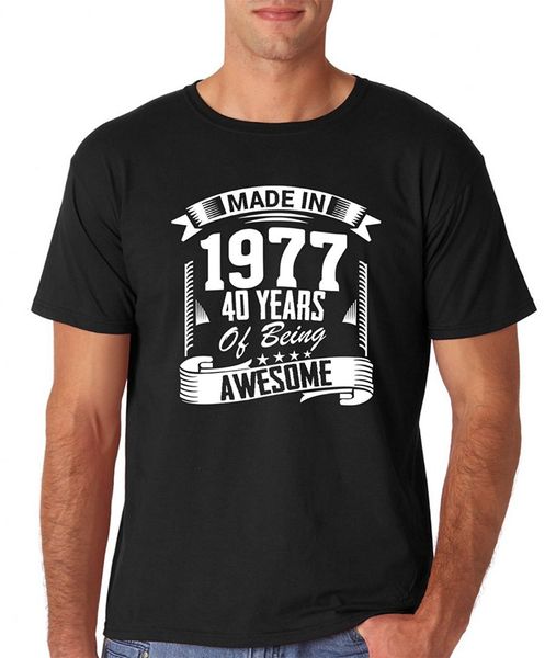 

sport t-shirt casual short sleeve for men clothing summer made in 1977 - 40 years of being awesome - birthday premium men's t-shirt