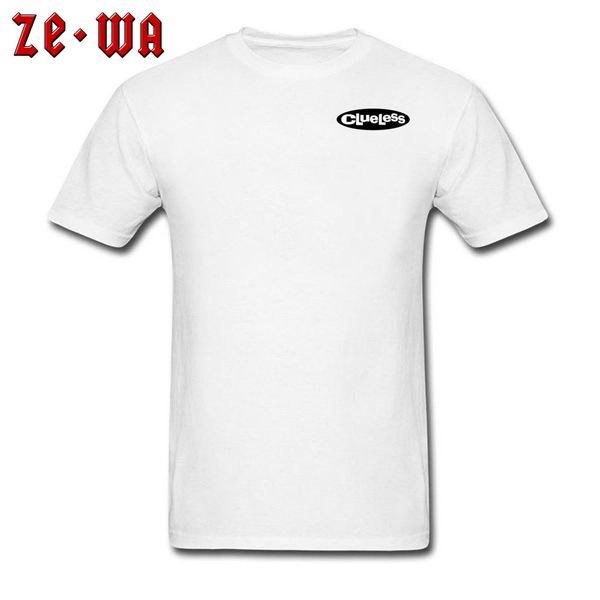

sport male tshirts title words clueless logo pure cotton normal tees white/red/dark green color t shirt for guy