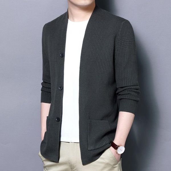 

isurvivor 2020 sweater cardigan jacket solid color sweater men jacket, Black;brown