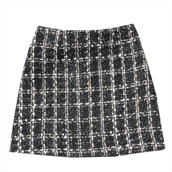

black tweed skirt 2019 autumn winter women korean elegant plaid jupe femme cute bottoms for ladies a line short mini skirts