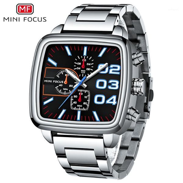 

wristwatches minifocus men business quartz watch stainless steel luminous multifunctional waterproof male clock +box1, Slivery;brown