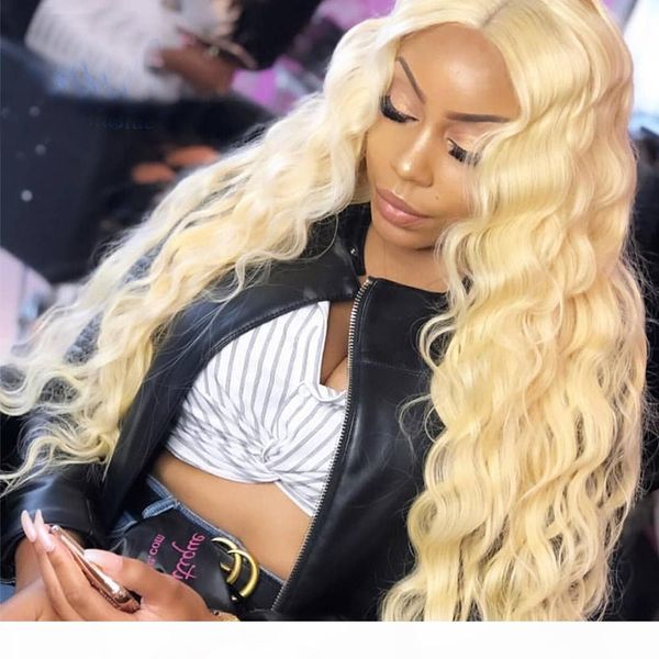 

фантазия красоты блондинка человеческих волос парики объемная волна 360 lace фронтальная парик 613 парики с волосами младенца отбеленные узл, Black;brown