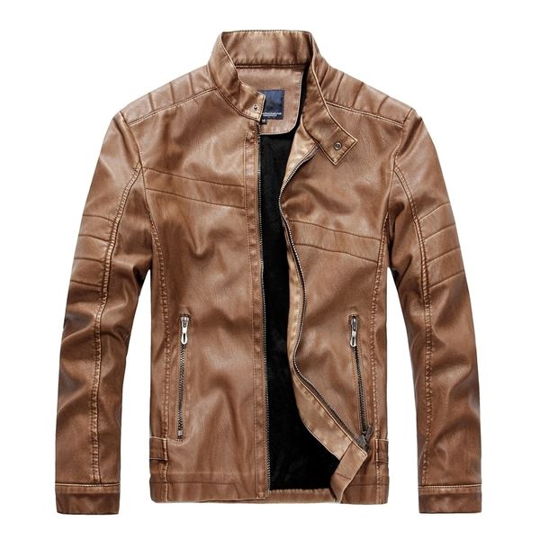 

jaqueta 2021 new pu couro da motocicleta homens gola ajuste clssico do motociclista jaquetas de moto estilo retro roupas t1vi, Black