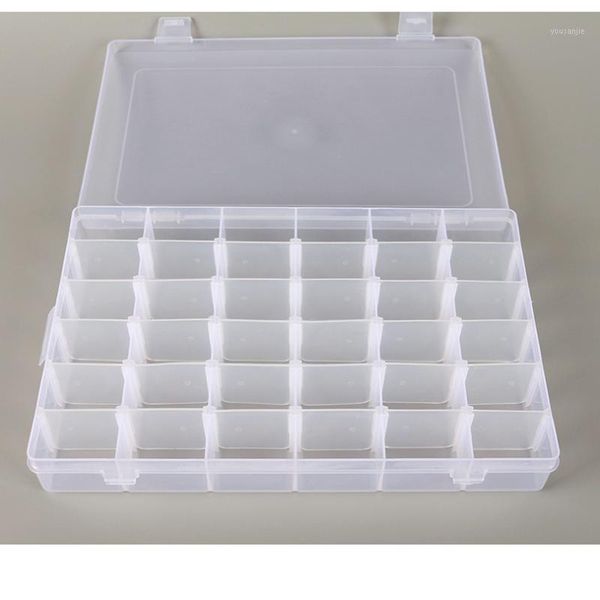 

36 removable grid diamond painting embroidery storage rhinestone box clear plastic makeup tools for jewelry parts organizer gift1, Black