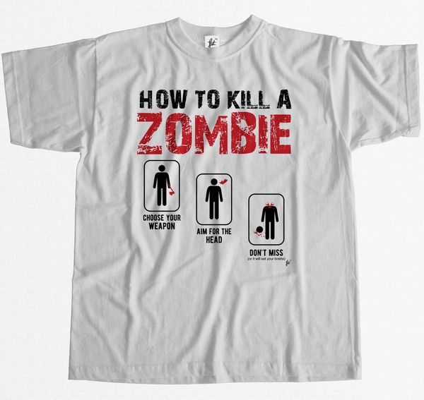 

summer novelty cartoon how to kill a zombie choose aim don't miss survival mens movie sport hooded sweatshirt hoodie men t shirt