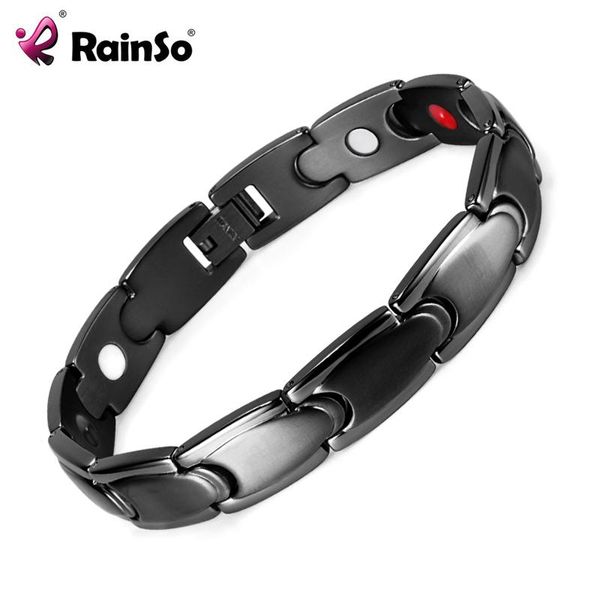 

link, chain healing magnetic bracelet men/woman 316l stainless steel health care elements black hand osb-992