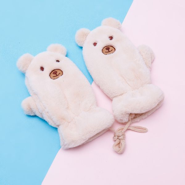 

children's warm gloves with rabbit hair, Blue;gray