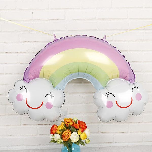 

1pcs Summer Party Cartoon Rainbow Smile Blue Cloud Sun Foil Balloon Baby Shower Decoration Globos Wedding Supplies