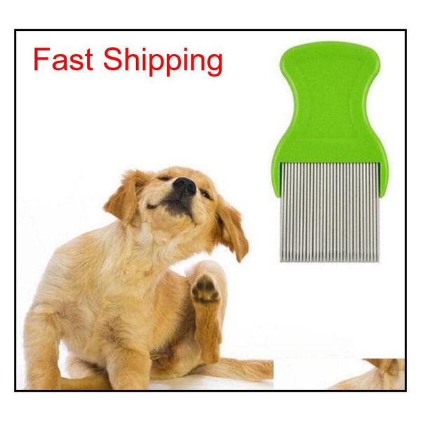 

dog cat head hair lice nit comb pet safe flea eggs dirt dust remover stainless steel grooming brushes tooth qylifo yh_pack