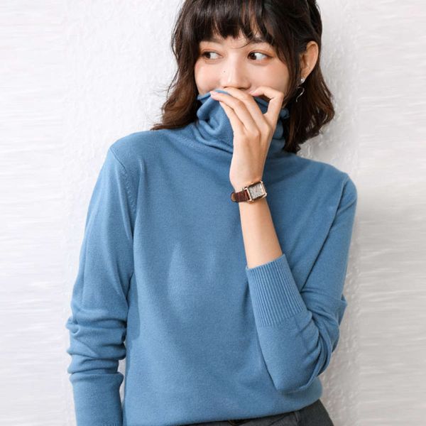 

2020 new sweater for women in autumn winter, korean pile neck sweater, fashionable versatile, large size and thin base coat, White