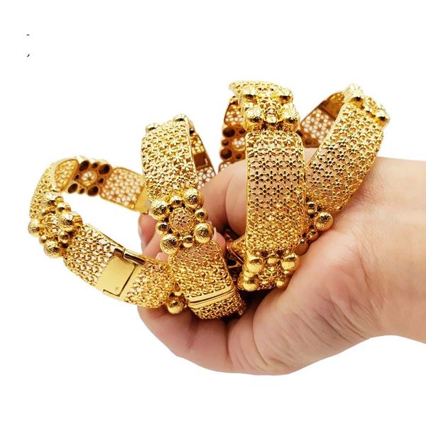 

Wholesale Bracelet New lady Luxury Gold Color Jewelry Bangles indian Ethiopian African for Women Dubai Bracelet Party wedding Gifts viking, Black