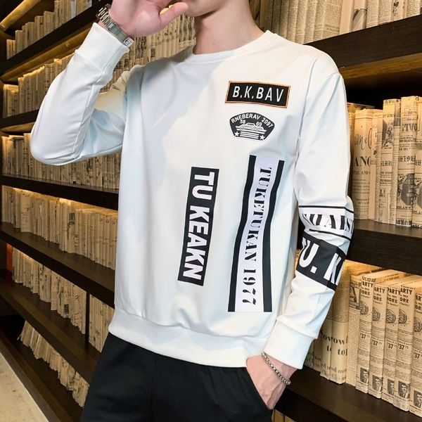 

sweatersweater sweaterg рукава мужской 2020 новой весны тенденция пассив футболка на футболку моды бренд одежде весной потерять свитер qkr, Black