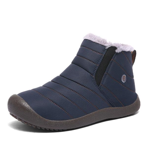 

fashion trend 2020 men winter shoes men snow boots plush inside antiskid bottom thick push keep warm waterproof ski boots, Black