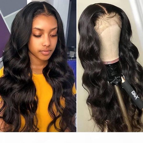 

body wave natural color full lace wig swiss lace brazilian indian malaysian body wave human hair lace front wigs with baby hair, Black;brown
