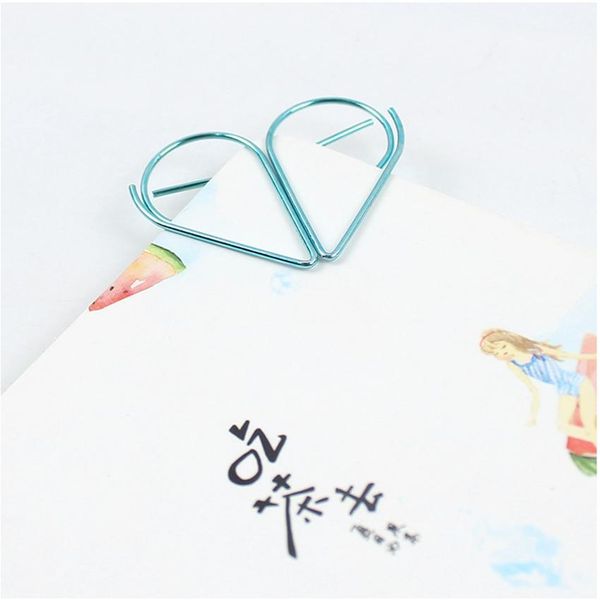 

30 50pcs set creative drop shape clips metal bookmark paper clips cute message folder student stationery office school supplies h jlllnv